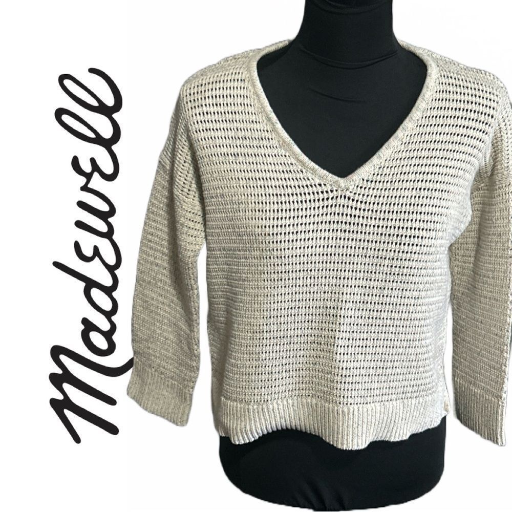 Madewell Women’s VNeck Open Weave Sweater - Size XXS